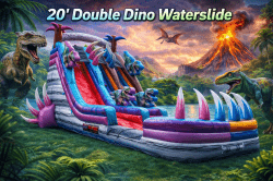 20 ft Double Dino Waterslide 
