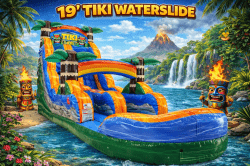 19 FT TIKI PLUNGE W POOL WATER SLIDE