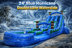 24 FOOT BLUE HURRICANE DOUBLE LANE w/Inflated Pool