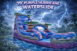 19 FT PURPLE HURRICANE WATER SLIDE w/Inflated Pool
