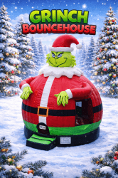 Grinch Santa Bounce House